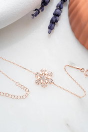 Heliophilia Silver Pulsera de Plata de Ley 925 con Oro Rosa y Circón